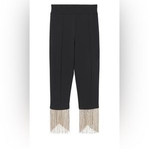 Burberry Charente Crystal Fringe Crop Leggings Authentic